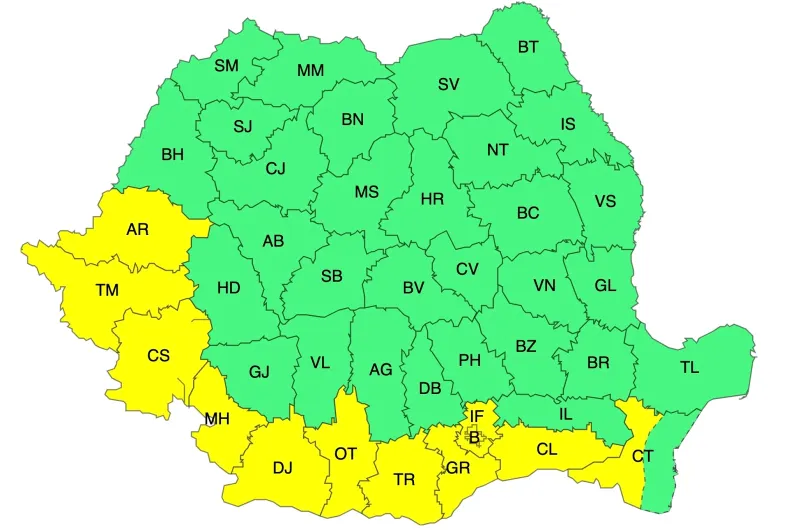 Arșița revine peste România! ANM a emis un cod galben de caniculă - HARTA